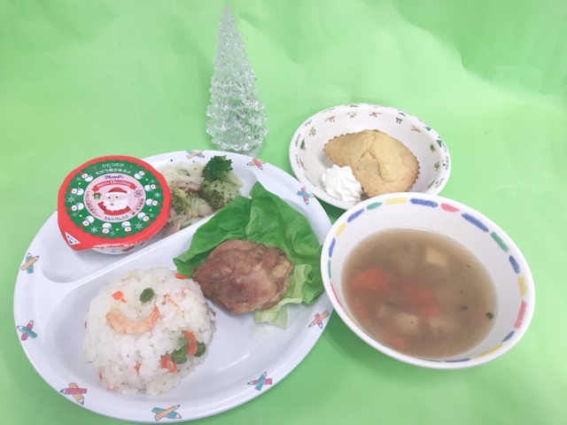 12月誕生日会 給食 脇山保育園